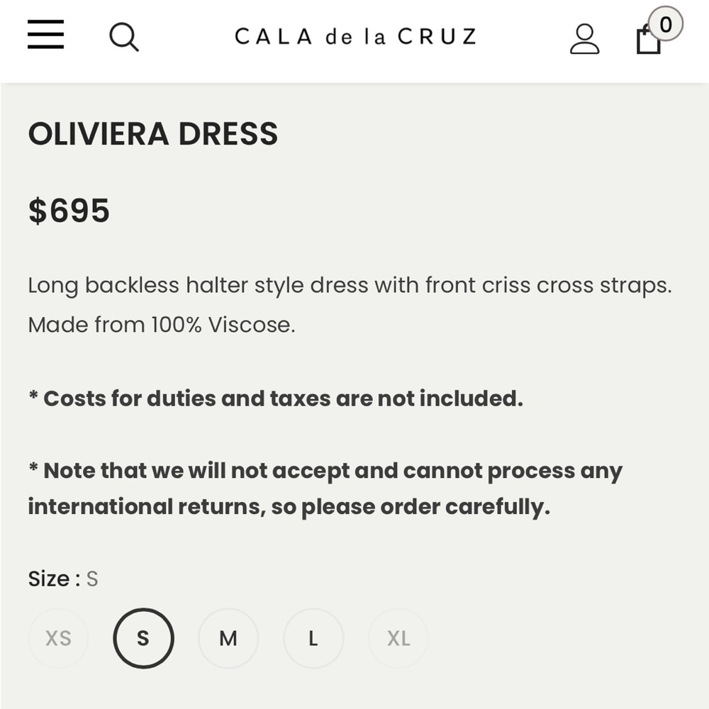 NWT CALA de la CRUZ Oliviera dress - Picture 5 of 12